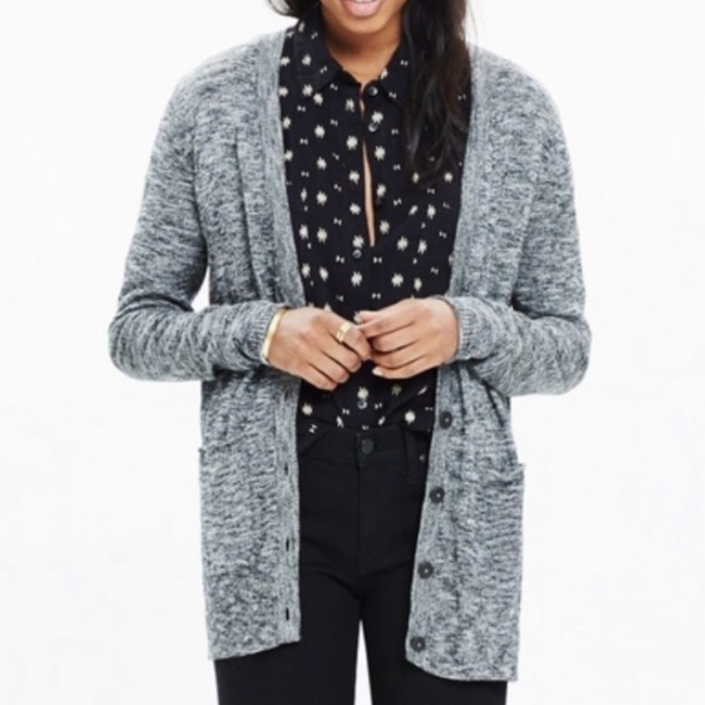 Madewell Graduate Marled Cardigan in Grey, S